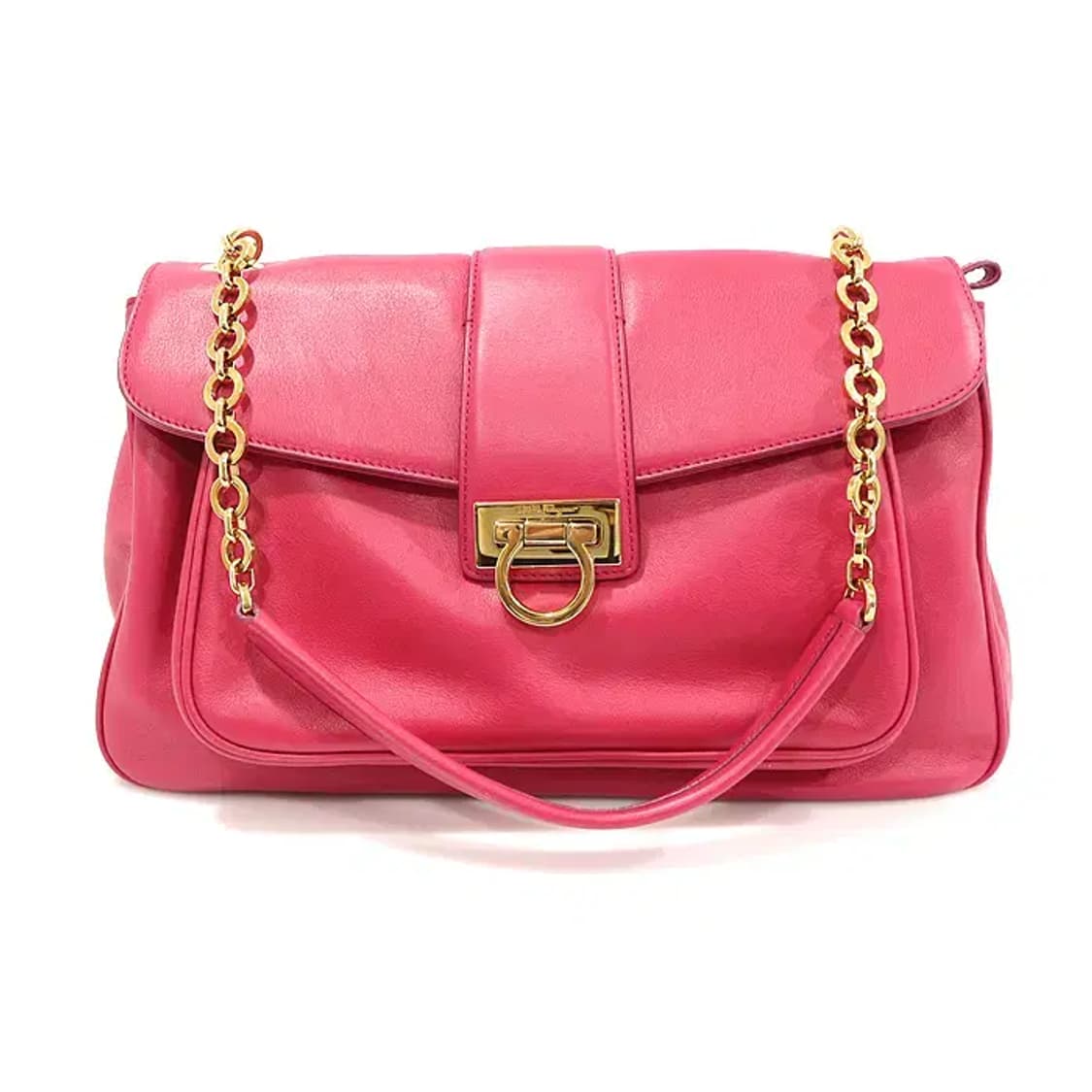 페라가모 21 E463 핑크 레더 금장 간치니 숄더백 EP79034FE 상품이미지1