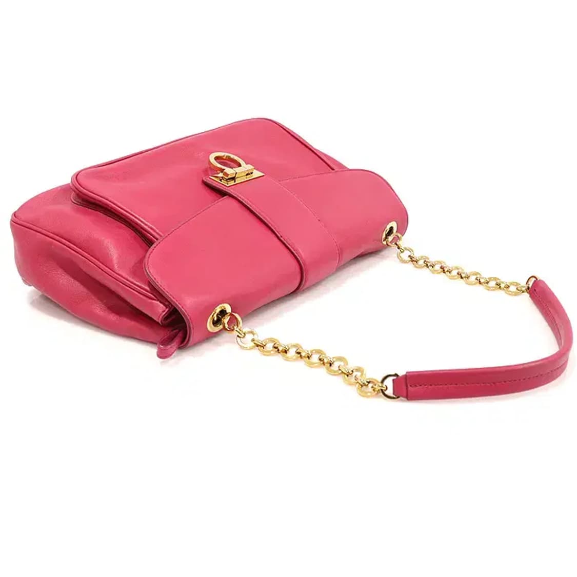 페라가모 21 E463 핑크 레더 금장 간치니 숄더백 EP79034FE 상품이미지3