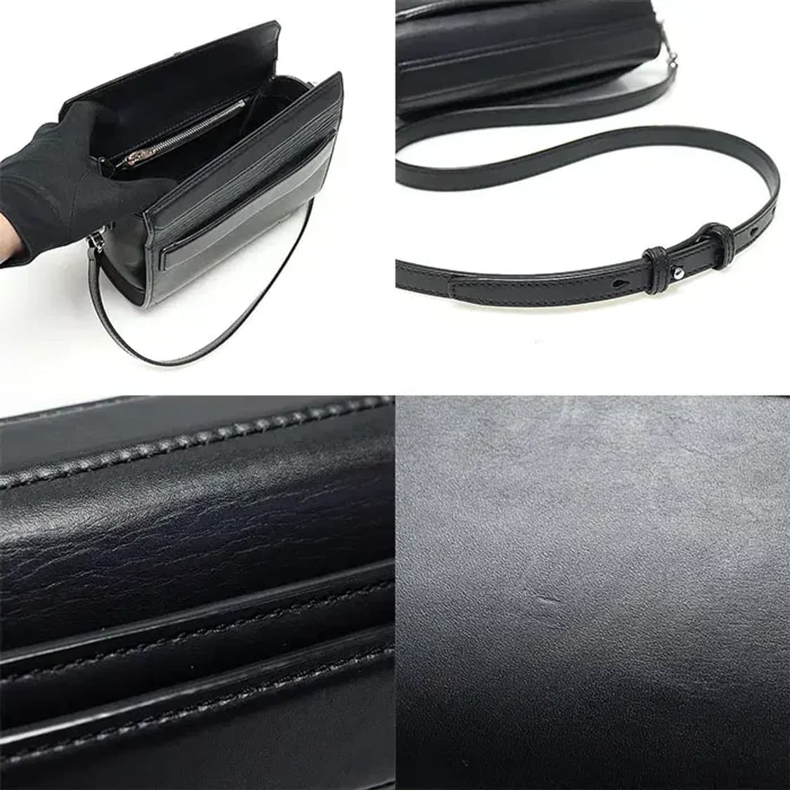 알렉산더왕 205569 블랙 레더 은장 클러치 숄더백 31120AW 상품이미지6