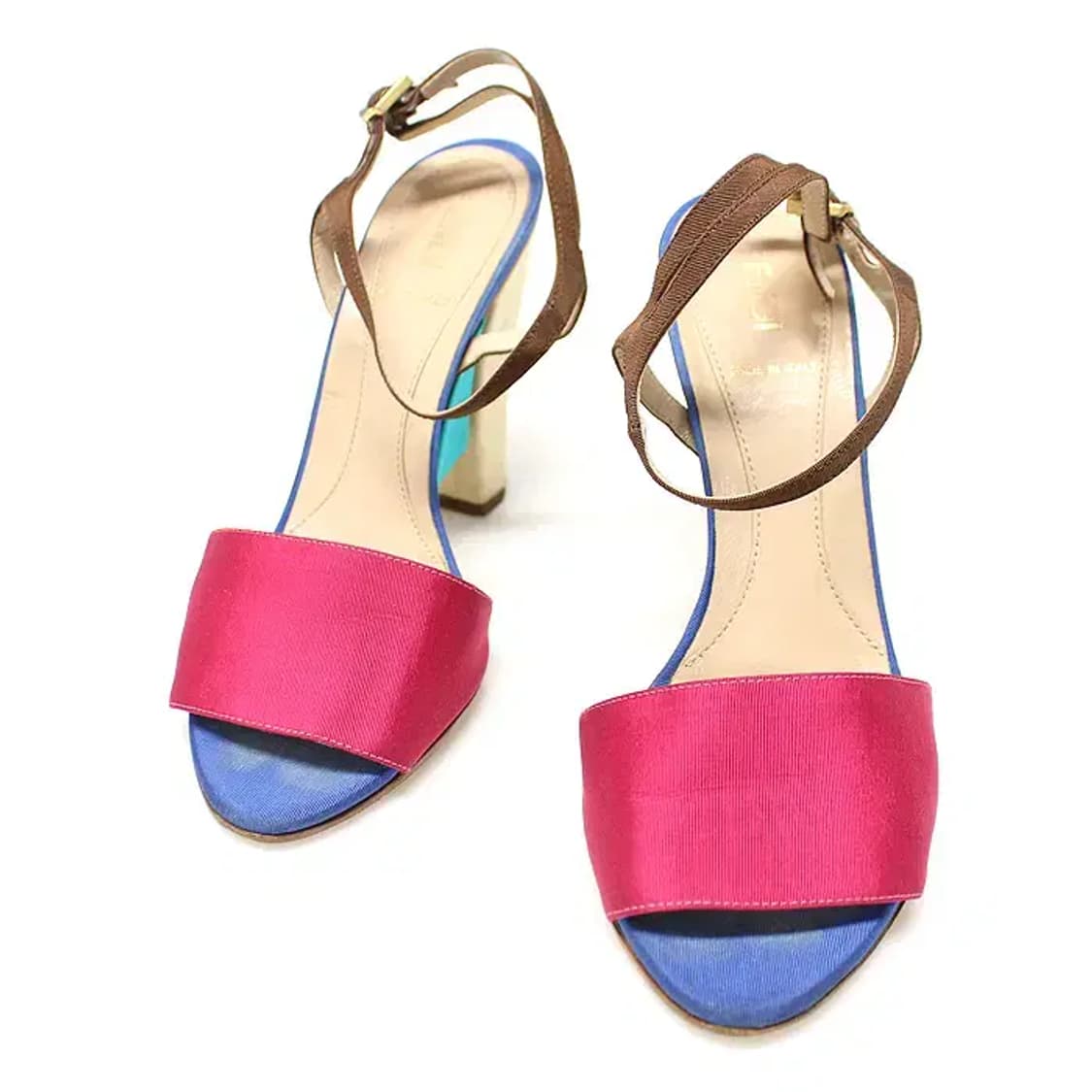 펜디 멀티 컬러 새틴 스트랩 여성 샌들 36 12304FD 상품이미지1