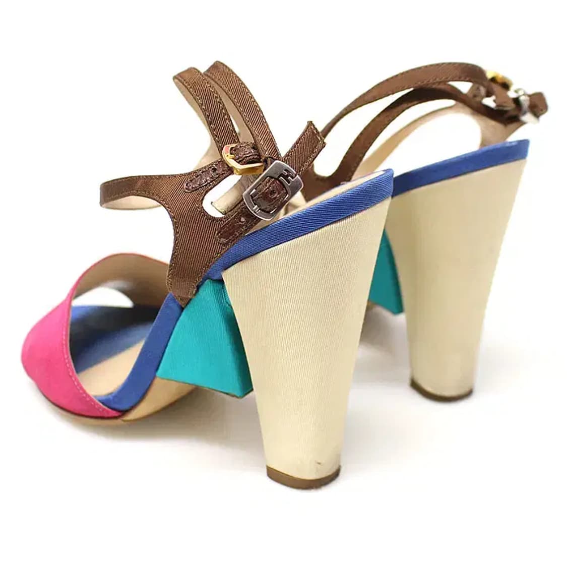 펜디 멀티 컬러 새틴 스트랩 여성 샌들 36 12304FD 상품이미지4