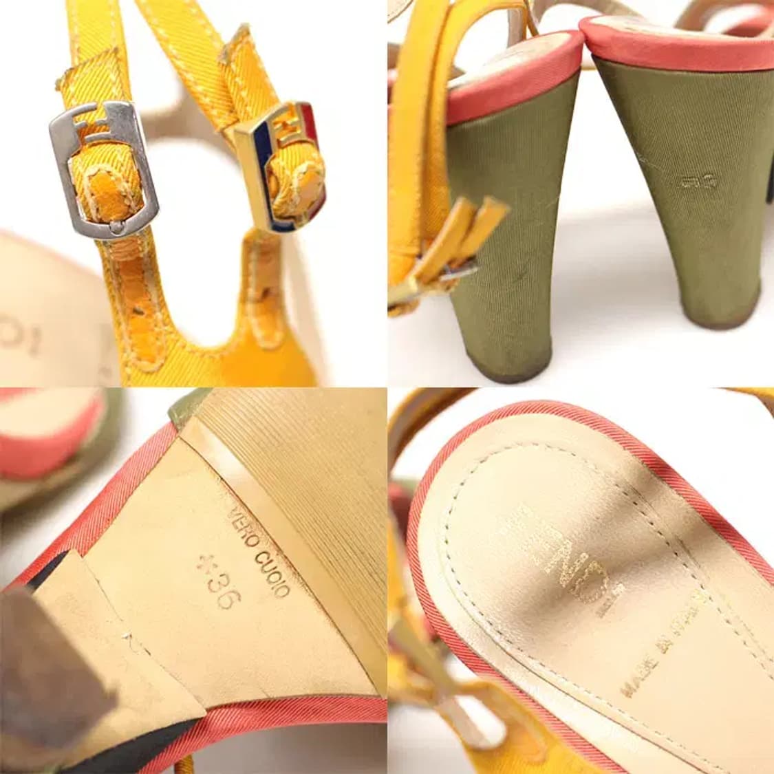 펜디 멀티 컬러 새틴 FF로고 스트랩 여성 샌들 36 17360FD 상품이미지7