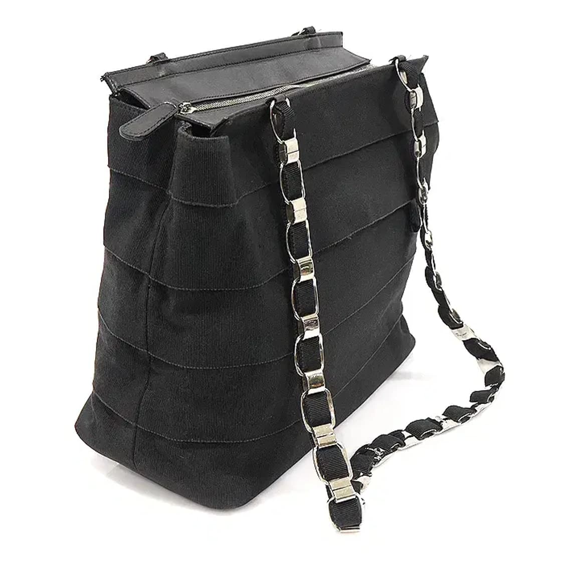 페라가모 21 6690 블랙 패브릭 바라 체인 숄더백 EP19195FE 상품이미지2