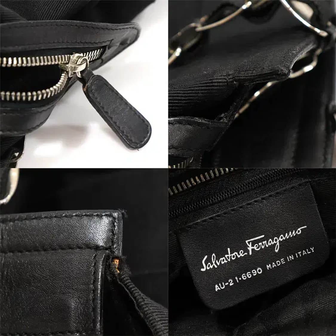 페라가모 21 6690 블랙 패브릭 바라 체인 숄더백 EP19195FE 상품이미지7