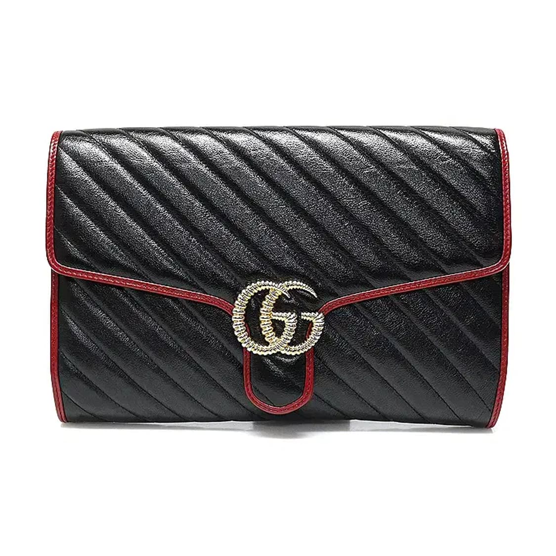 구찌 498079 블랙 레드 GG 마몽 금장 클러치 GG45003GU 상품이미지1