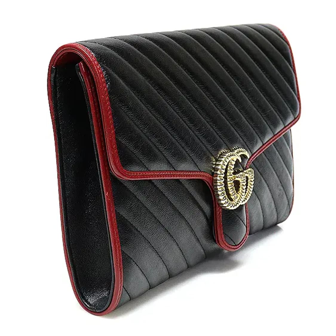 구찌 498079 블랙 레드 GG 마몽 금장 클러치 GG45003GU 상품이미지2