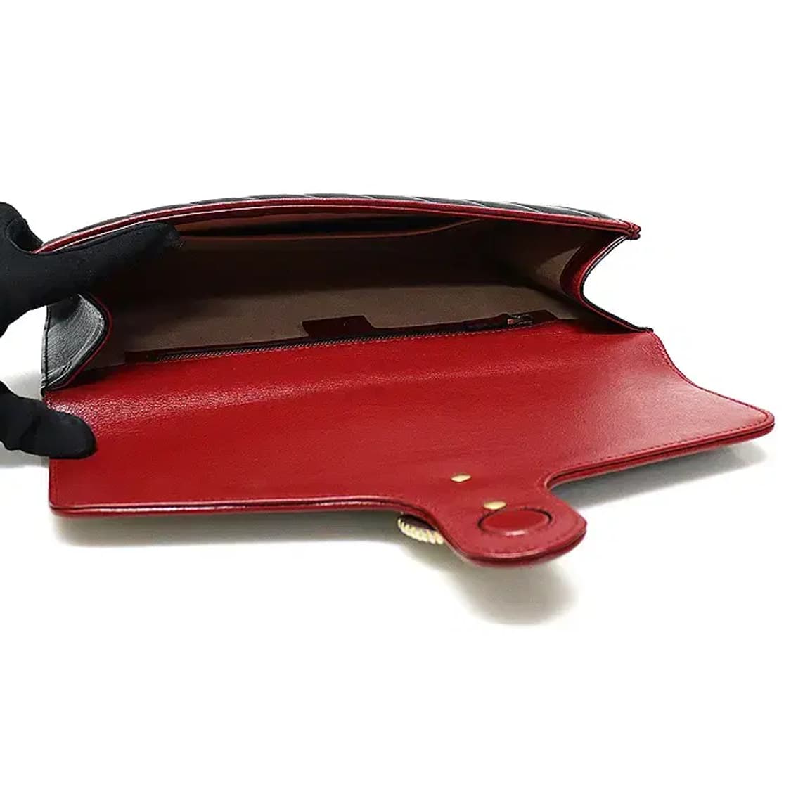 구찌 498079 블랙 레드 GG 마몽 금장 클러치 GG45003GU 상품이미지6