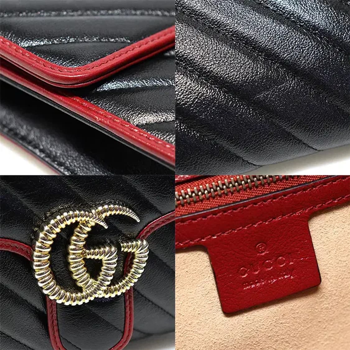 구찌 498079 블랙 레드 GG 마몽 금장 클러치 GG45003GU 상품이미지7