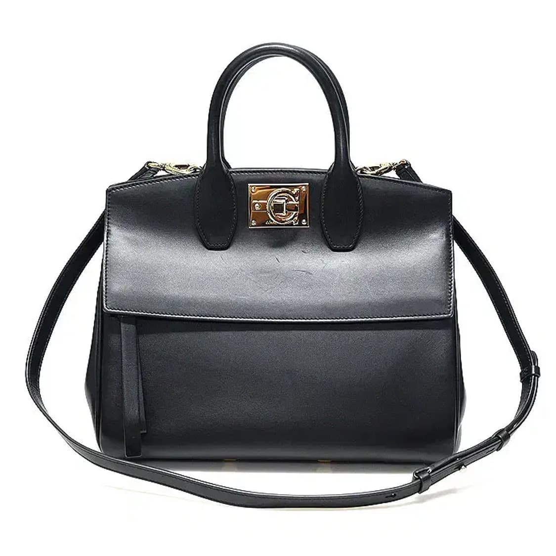 페라가모 21 H159 블랙 카프스킨 스튜디오 스몰 GG93606FE 상품이미지1