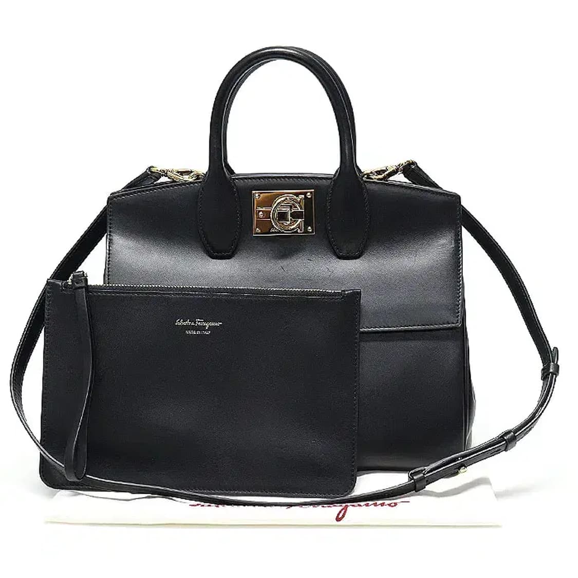 페라가모 21 H159 블랙 카프스킨 스튜디오 스몰 GG93606FE 상품이미지2