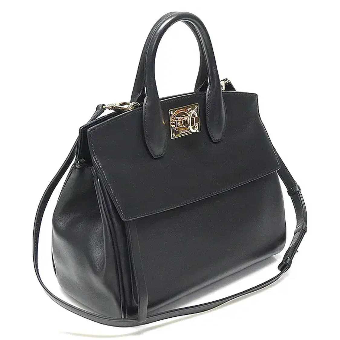 페라가모 21 H159 블랙 카프스킨 스튜디오 스몰 GG93606FE 상품이미지3