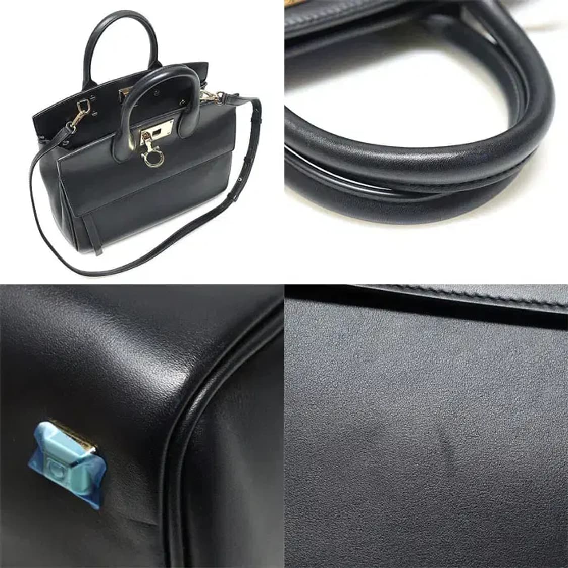 페라가모 21 H159 블랙 카프스킨 스튜디오 스몰 GG93606FE 상품이미지6