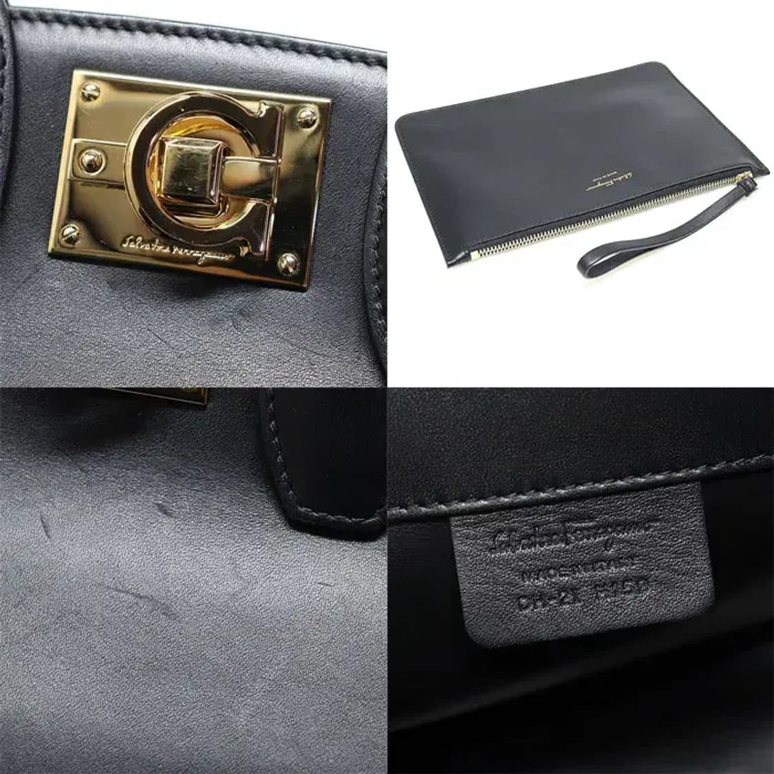 페라가모 21 H159 블랙 카프스킨 스튜디오 스몰 GG93606FE 상품이미지7