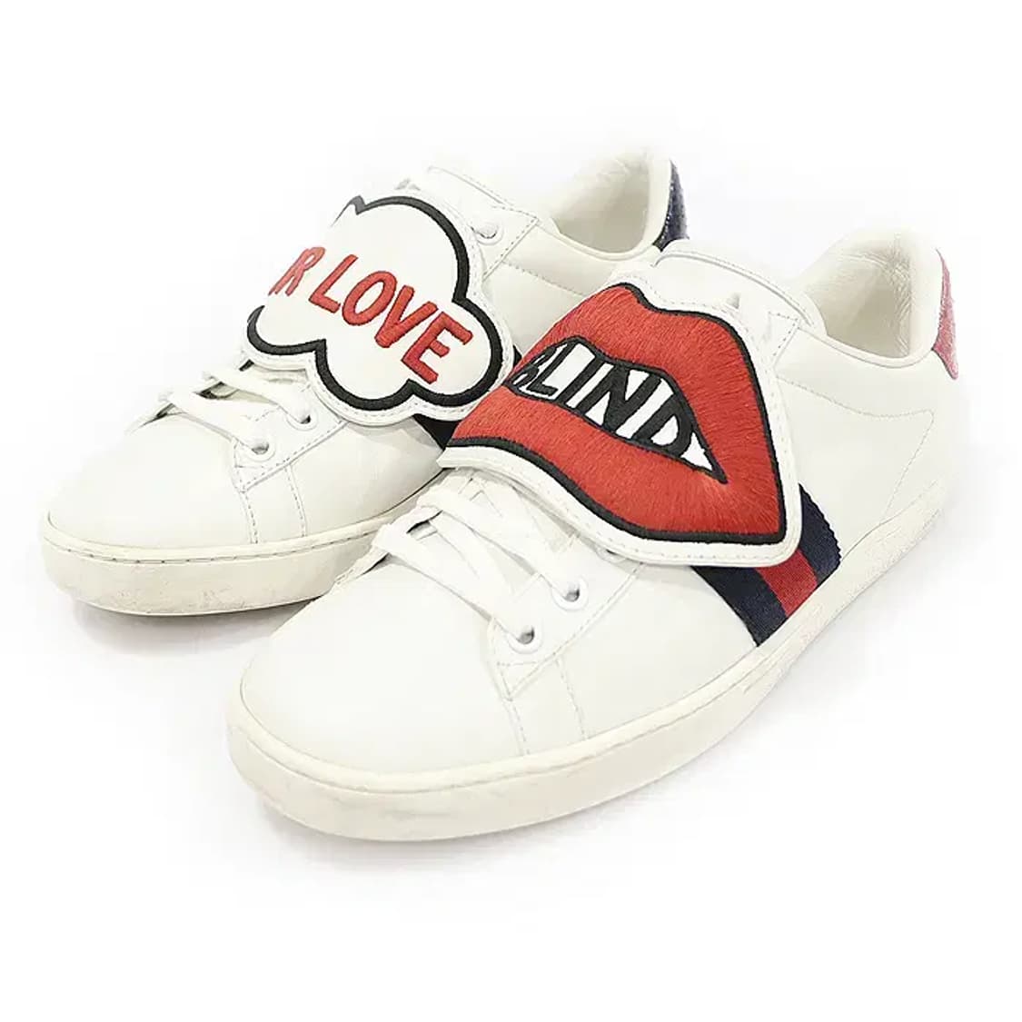 구찌 470342 화이트 레더 에이스 여성 스니커즈 GG41800GU 상품이미지3