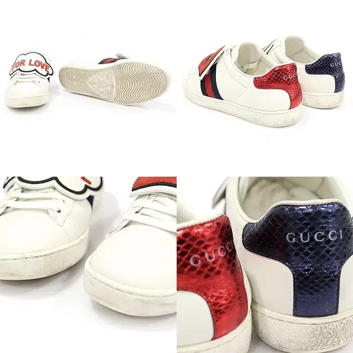 구찌 470342 화이트 레더 에이스 여성 스니커즈 GG41800GU 상품이미지5