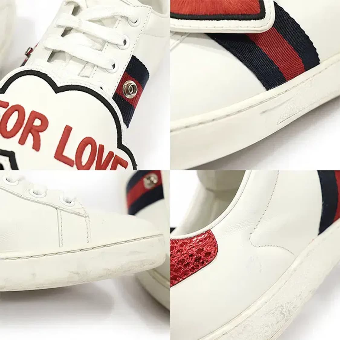 구찌 470342 화이트 레더 에이스 여성 스니커즈 GG41800GU 상품이미지6