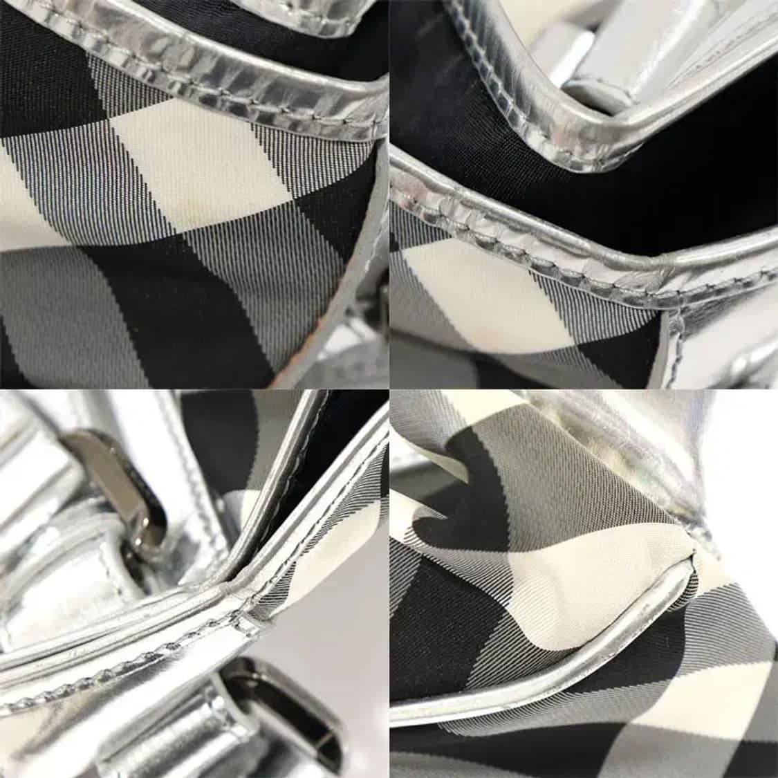 버버리 35402701 나일론 메탈릭 실버 빅토리아 토트백 22644BU 상품이미지6