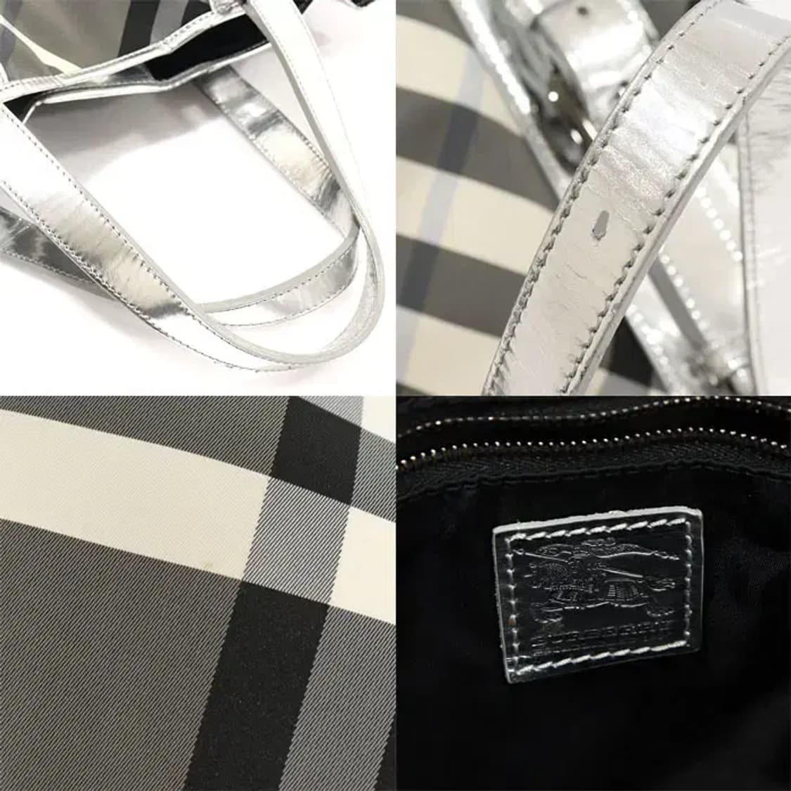 버버리 35402701 나일론 메탈릭 실버 빅토리아 토트백 22644BU 상품이미지7