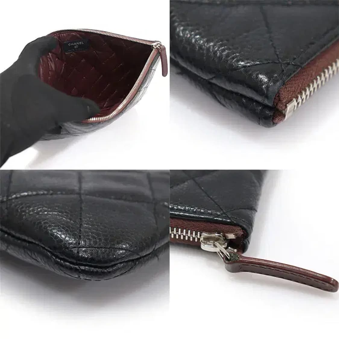 샤넬 A69252 블랙 캐비어 은장 클래식 미듐 클러치 03625CH 상품이미지7