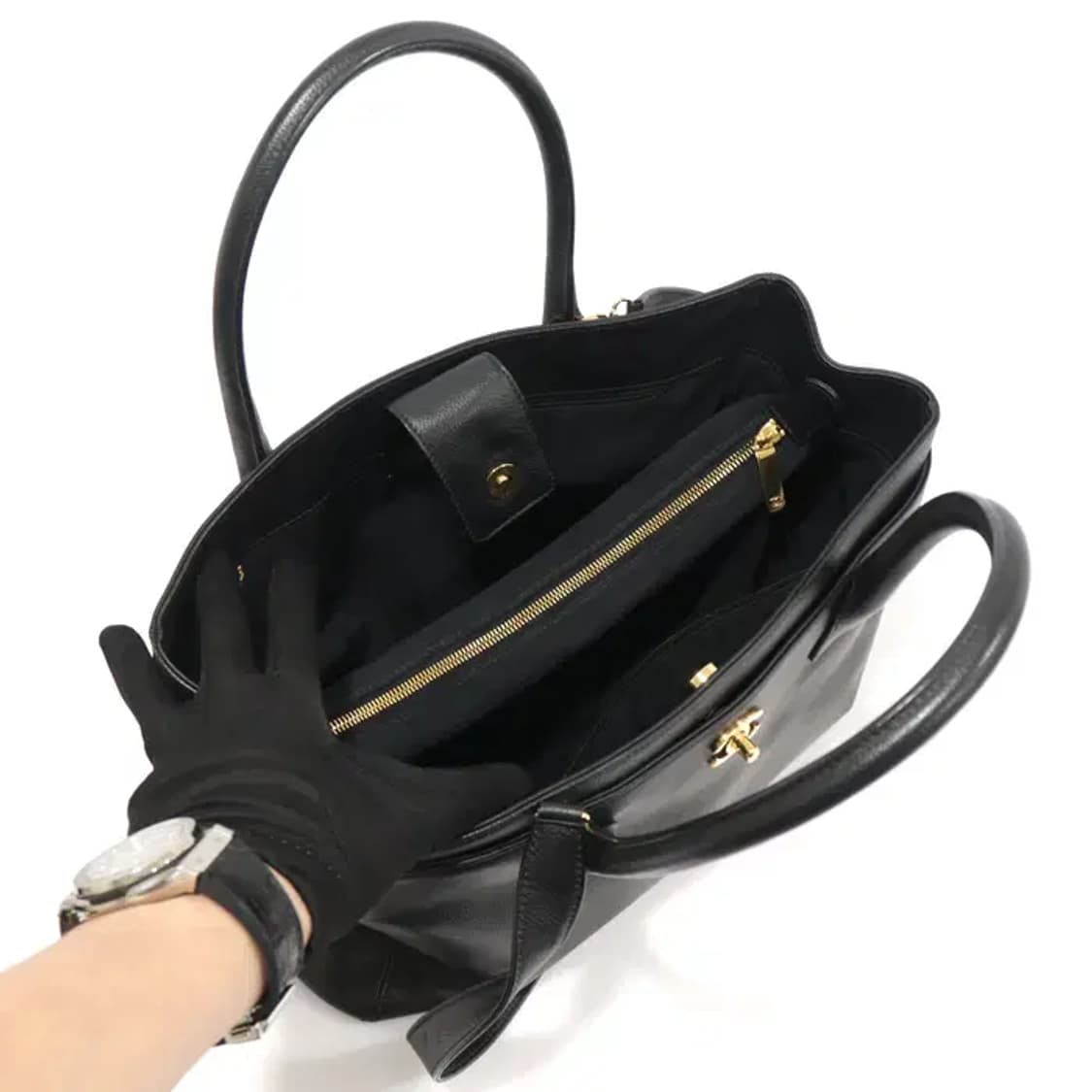 샤넬 A15206 블랙 카프스킨 금장 CC로고 서프백 EP98846CH 상품이미지4