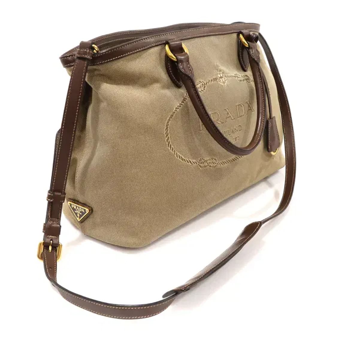 프라다 1BA579 브라운 자카드 레더 카나파 로고 EP19289PR 상품이미지2