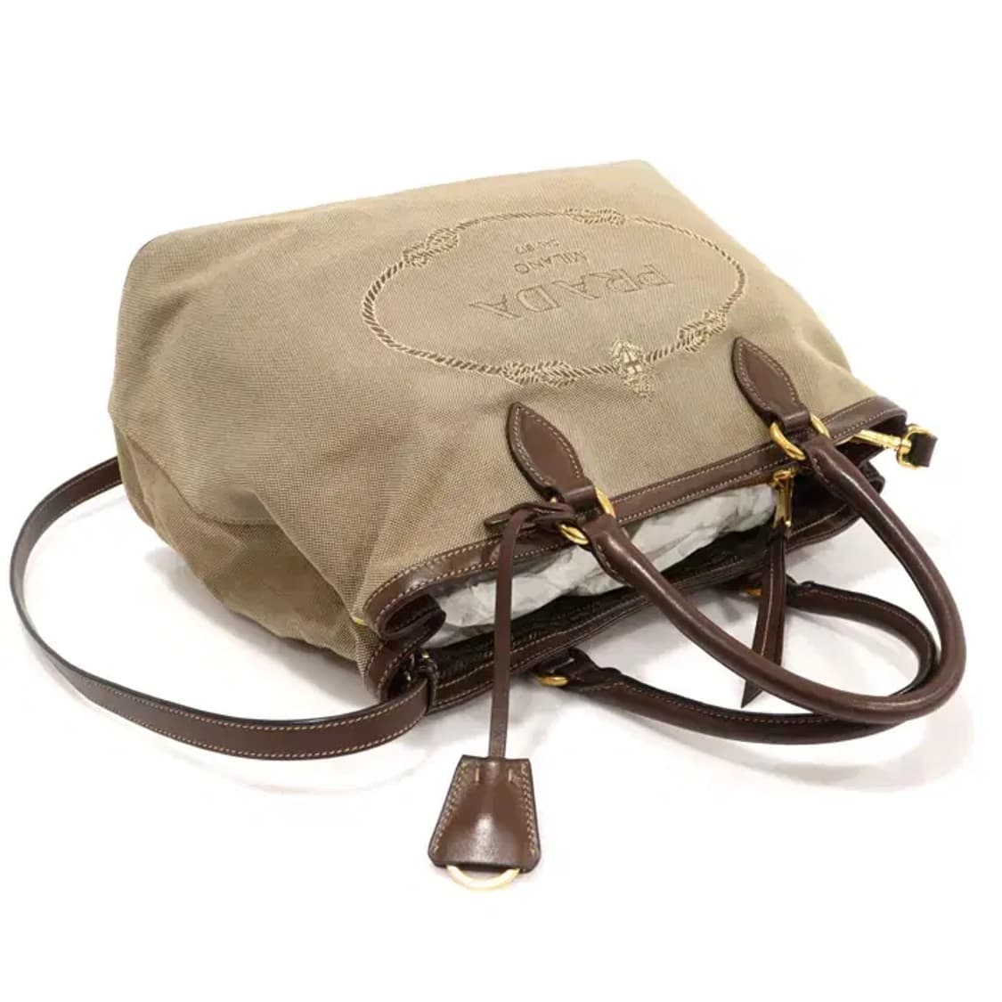 프라다 1BA579 브라운 자카드 레더 카나파 로고 EP19289PR 상품이미지3