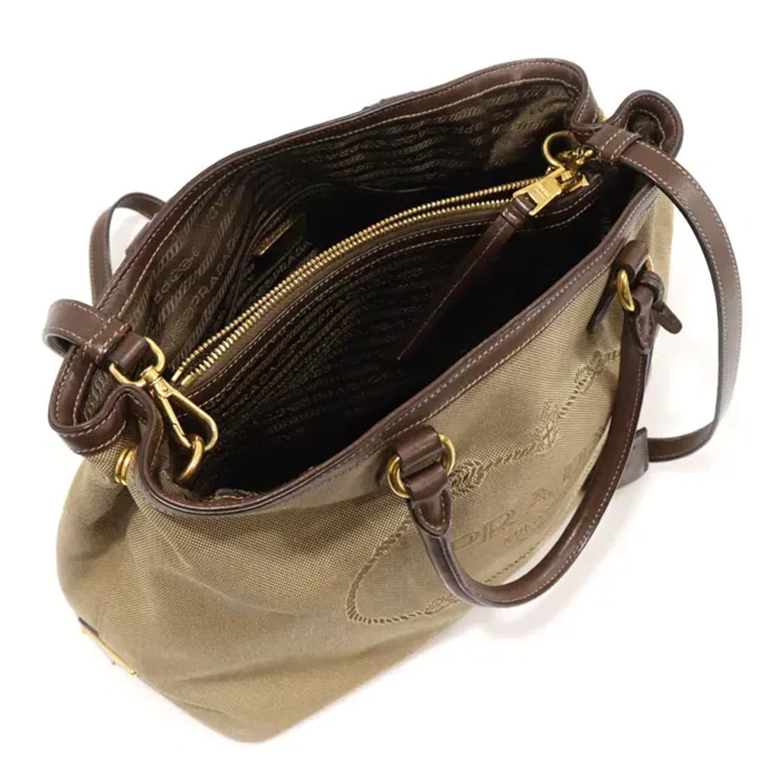 프라다 1BA579 브라운 자카드 레더 카나파 로고 EP19289PR 상품이미지5