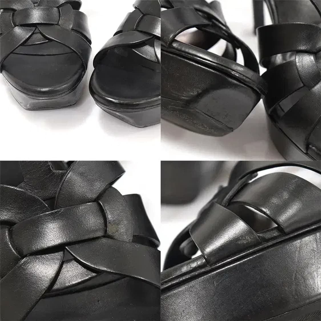 생로랑 199598 블랙 레더 트리뷰트 여성 샌들 CO45106YSL 상품이미지6