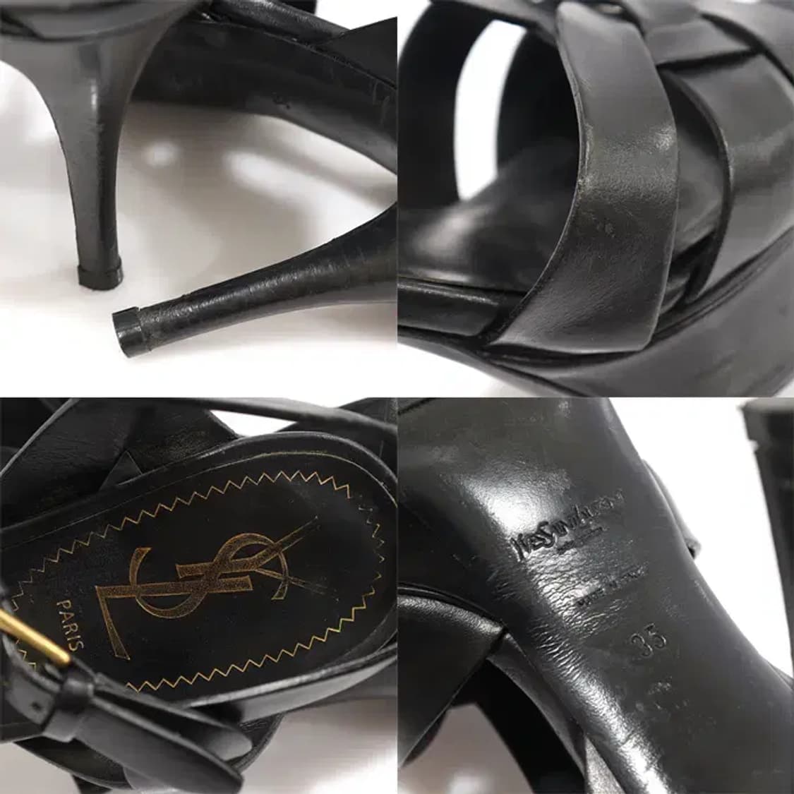 생로랑 199598 블랙 레더 트리뷰트 여성 샌들 CO45106YSL 상품이미지7