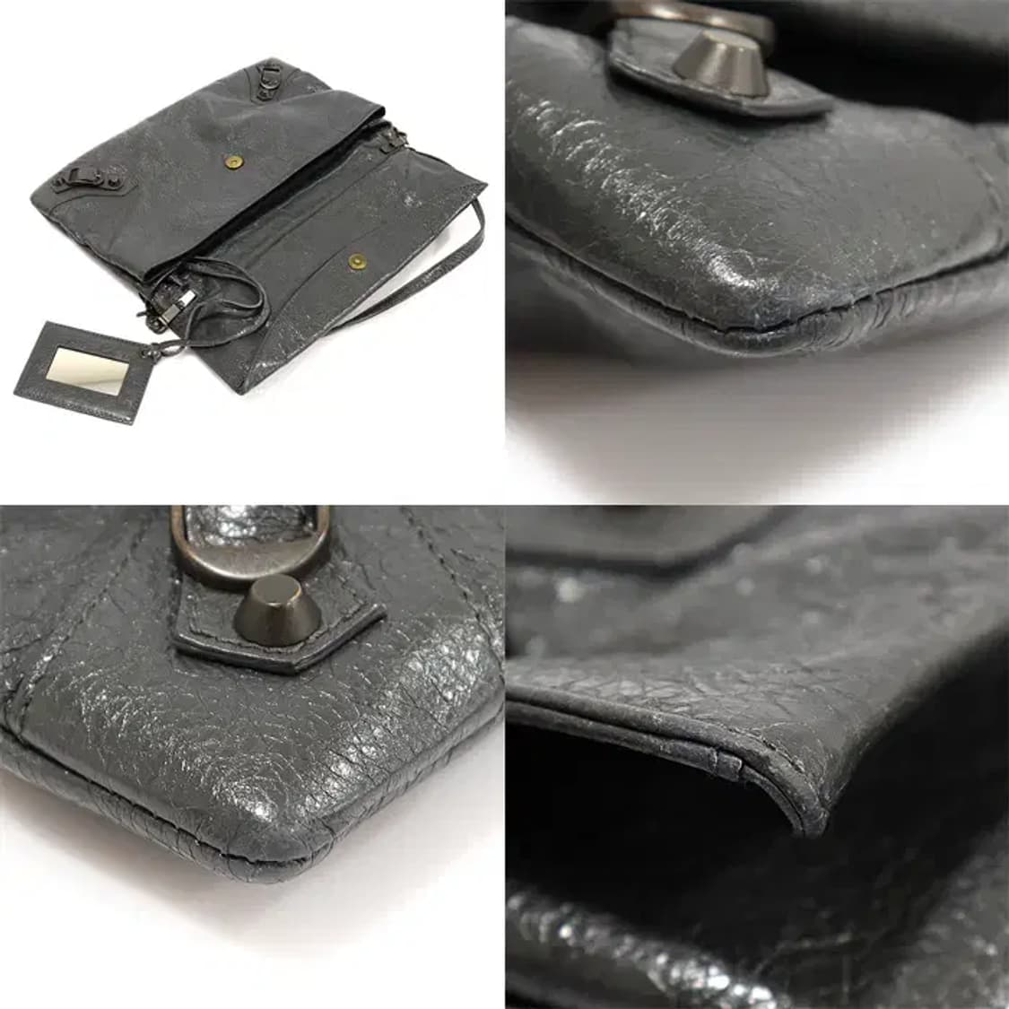 발렌시아가 319376 그레이 램스킨 클러치 크로스백 EP11661BC 상품이미지6