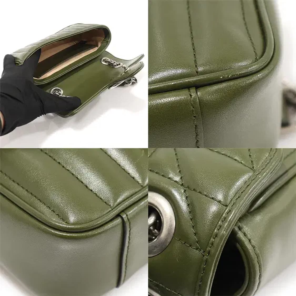 구찌 446744 마틀라세 레더 GG 마몽 미니 숄더백 EP69792GU 상품이미지6