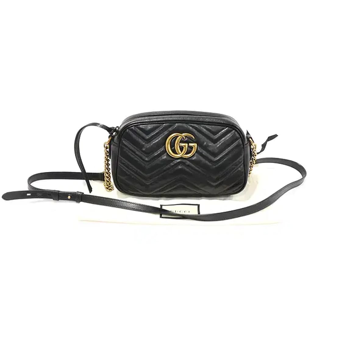 구찌 447632 블랙 GG 마몽 스몰 체인 숄더백 EP35918GU 상품이미지2