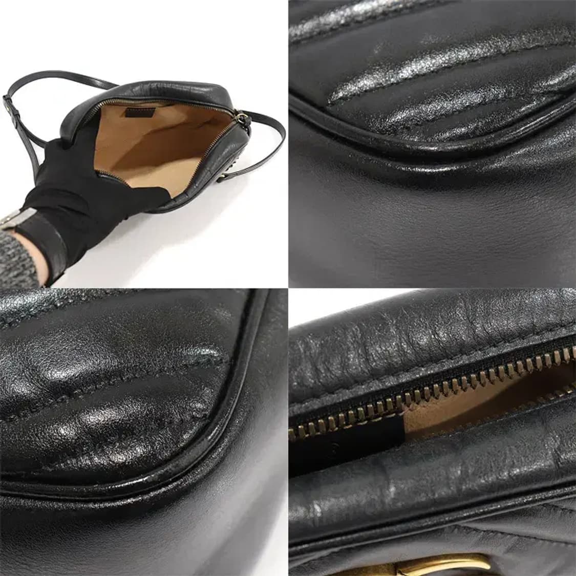 구찌 447632 블랙 GG 마몽 스몰 체인 숄더백 EP35918GU 상품이미지6