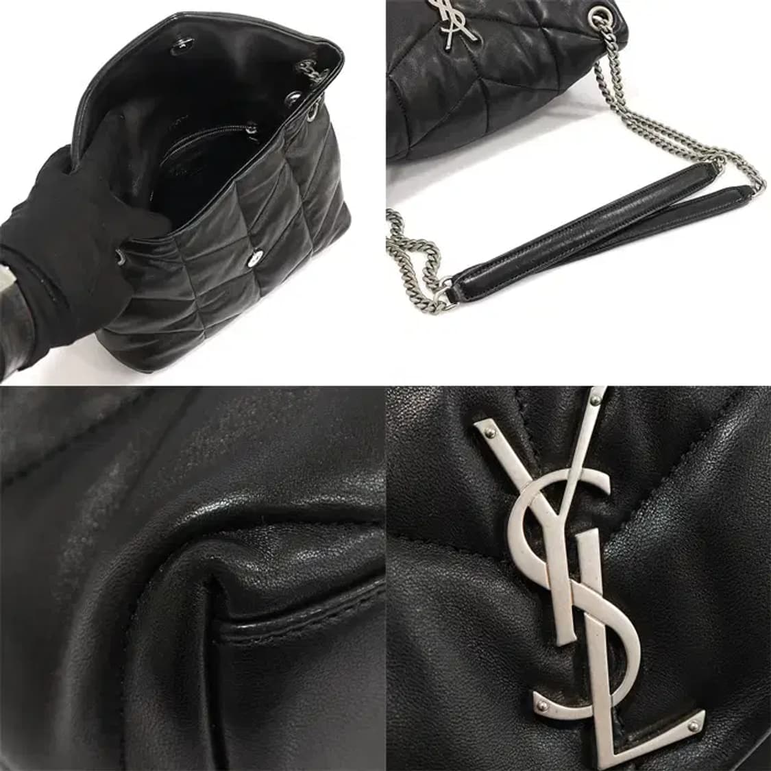 생로랑 577476 블랙 루루 푸퍼 스몰 체인 숄더백 CO10714YSL 상품이미지6