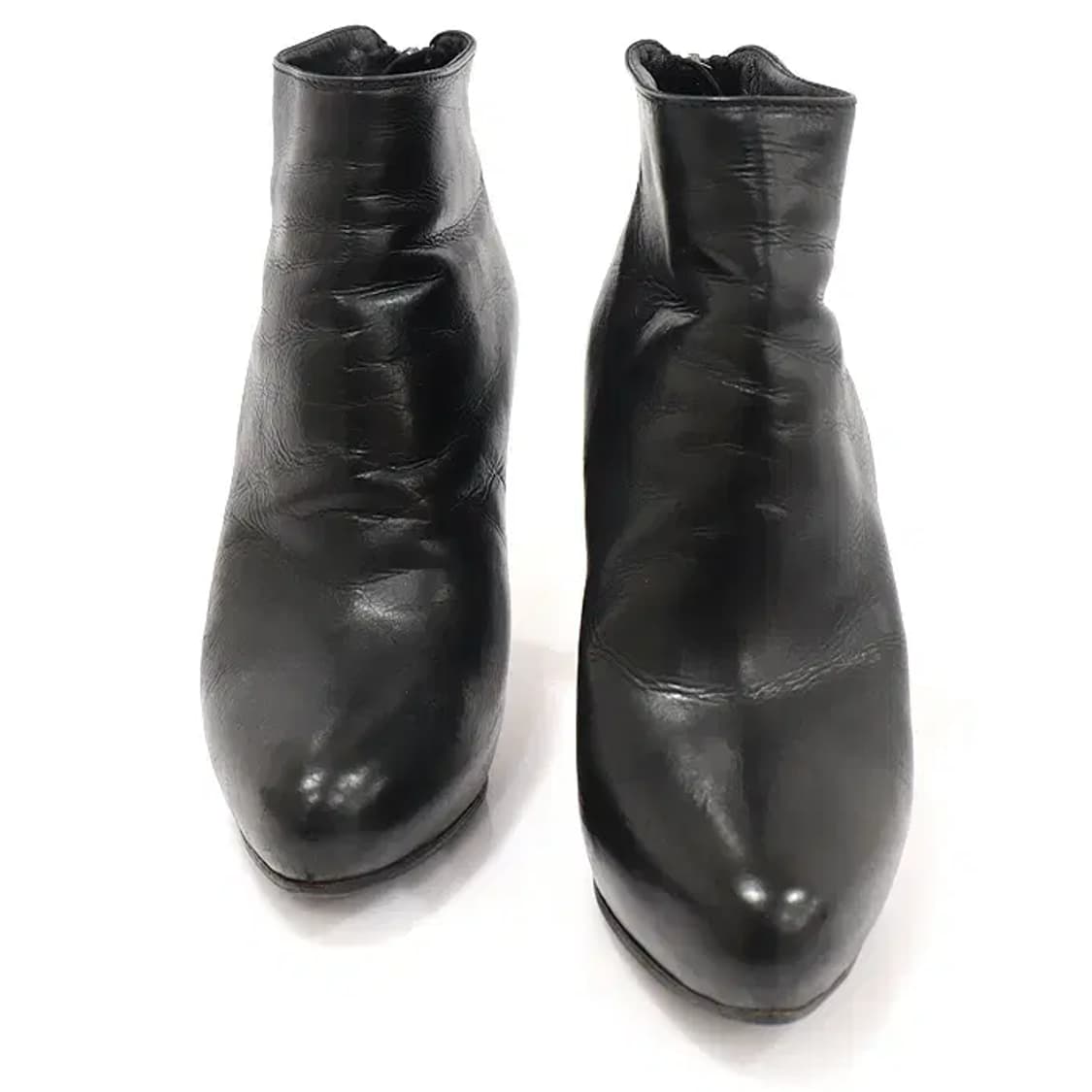 프라다 블랙 레더 지퍼 여성 앵클 부츠 35 CO36187PR 상품이미지1