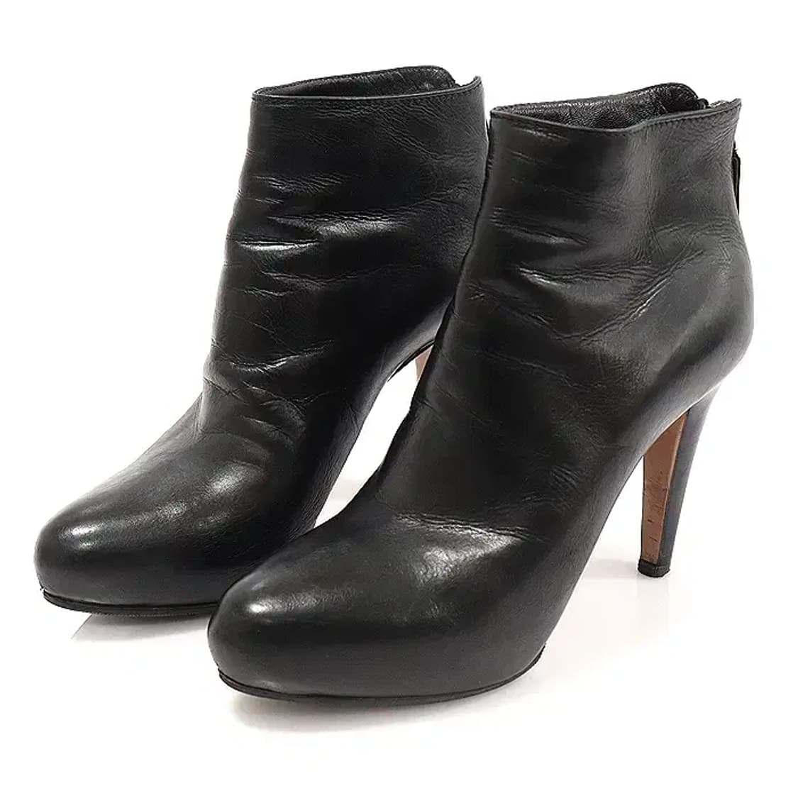 프라다 블랙 레더 지퍼 여성 앵클 부츠 35 CO36187PR 상품이미지2