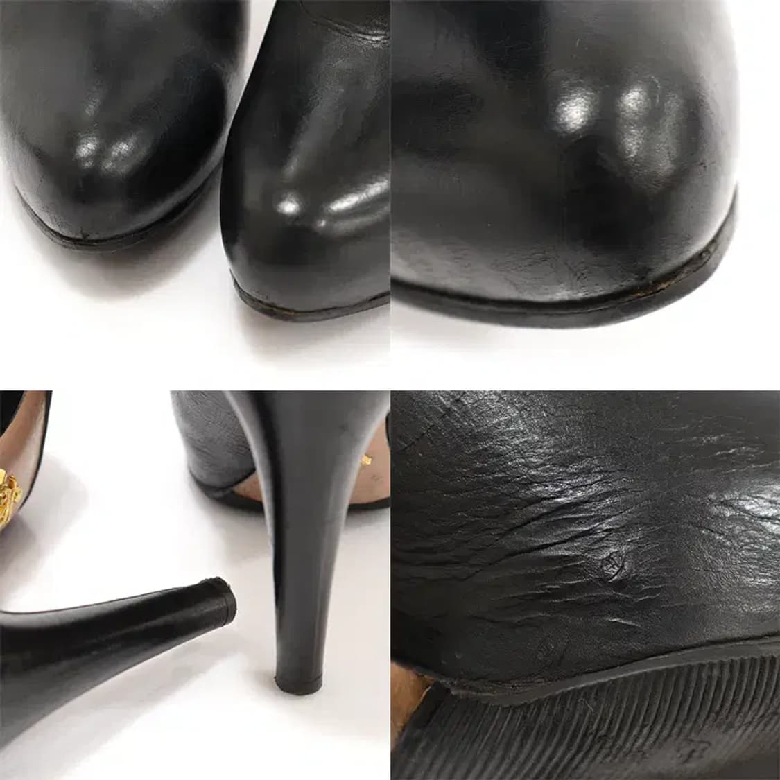 프라다 블랙 레더 지퍼 여성 앵클 부츠 35 CO36187PR 상품이미지6