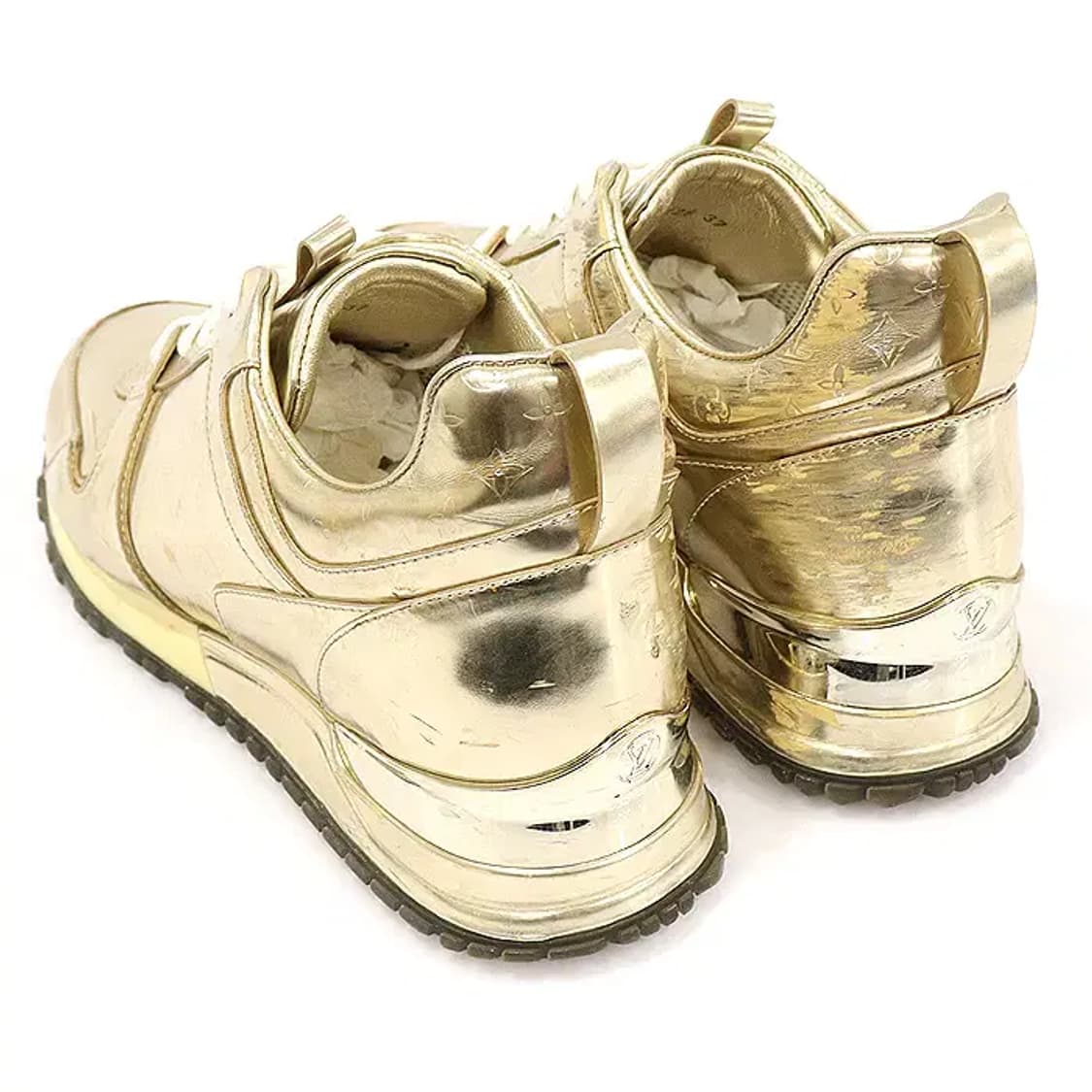 루이비통 메탈릭 골드 런 어웨이 여성 스니커즈 37 CO28105LV 상품이미지4