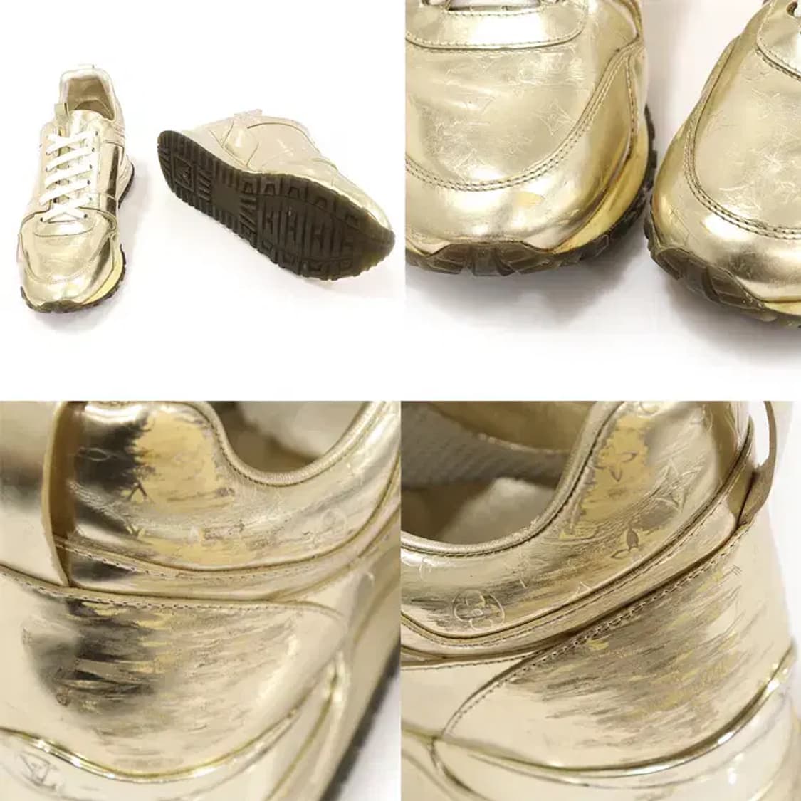 루이비통 메탈릭 골드 런 어웨이 여성 스니커즈 37 CO28105LV 상품이미지5