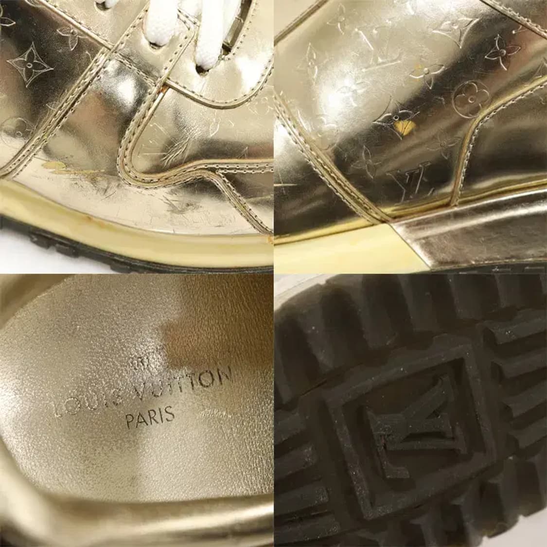 루이비통 메탈릭 골드 런 어웨이 여성 스니커즈 37 CO28105LV 상품이미지7