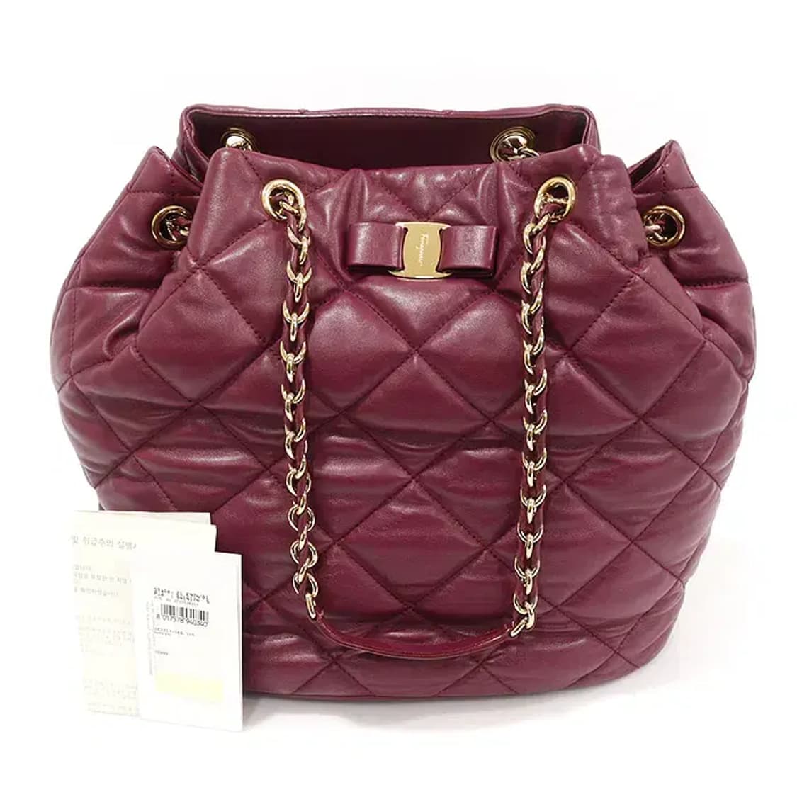 페라가모  21 E974 버건디 나파 퀄팅 버킷 숄더백 EP84110FE 상품이미지1