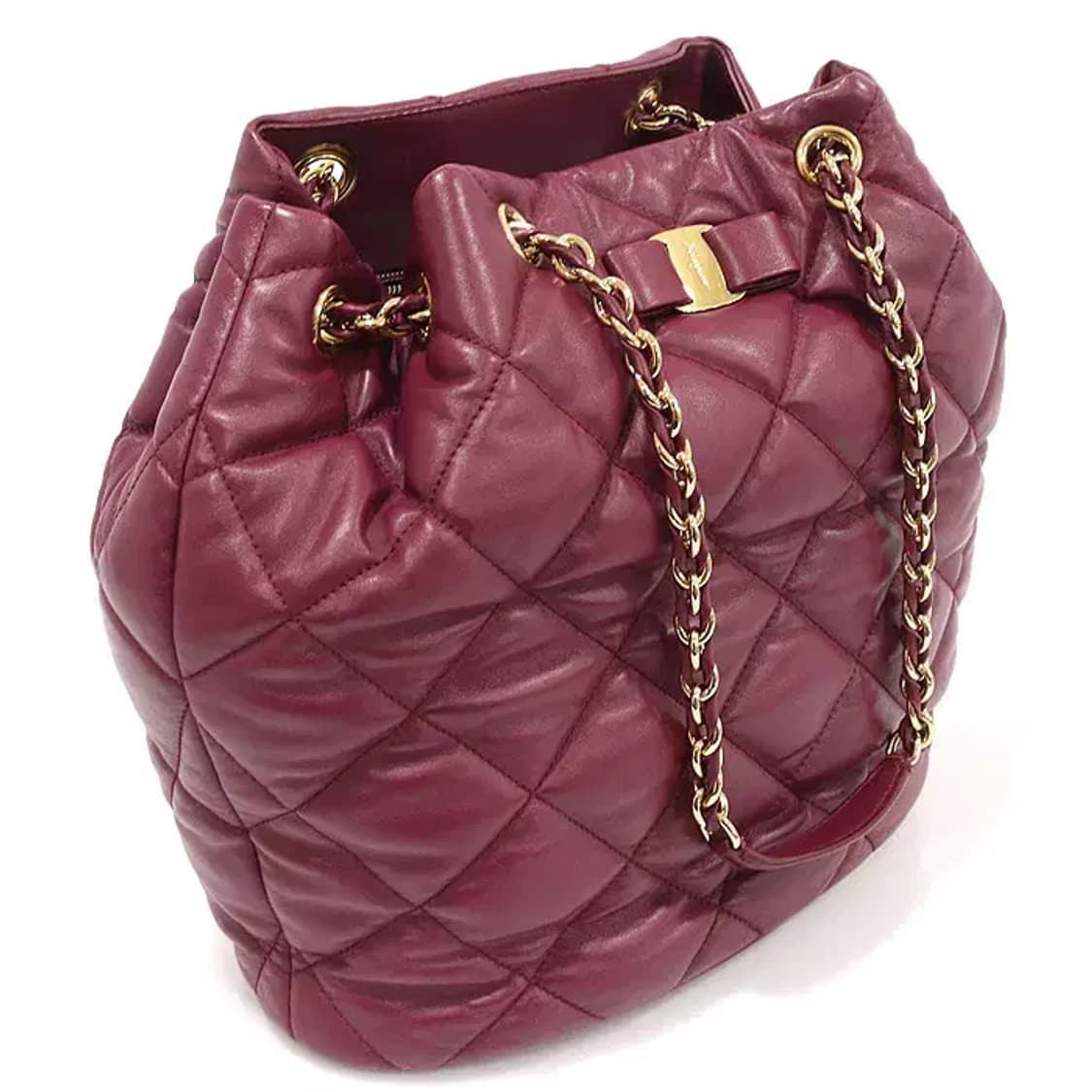 페라가모  21 E974 버건디 나파 퀄팅 버킷 숄더백 EP84110FE 상품이미지2