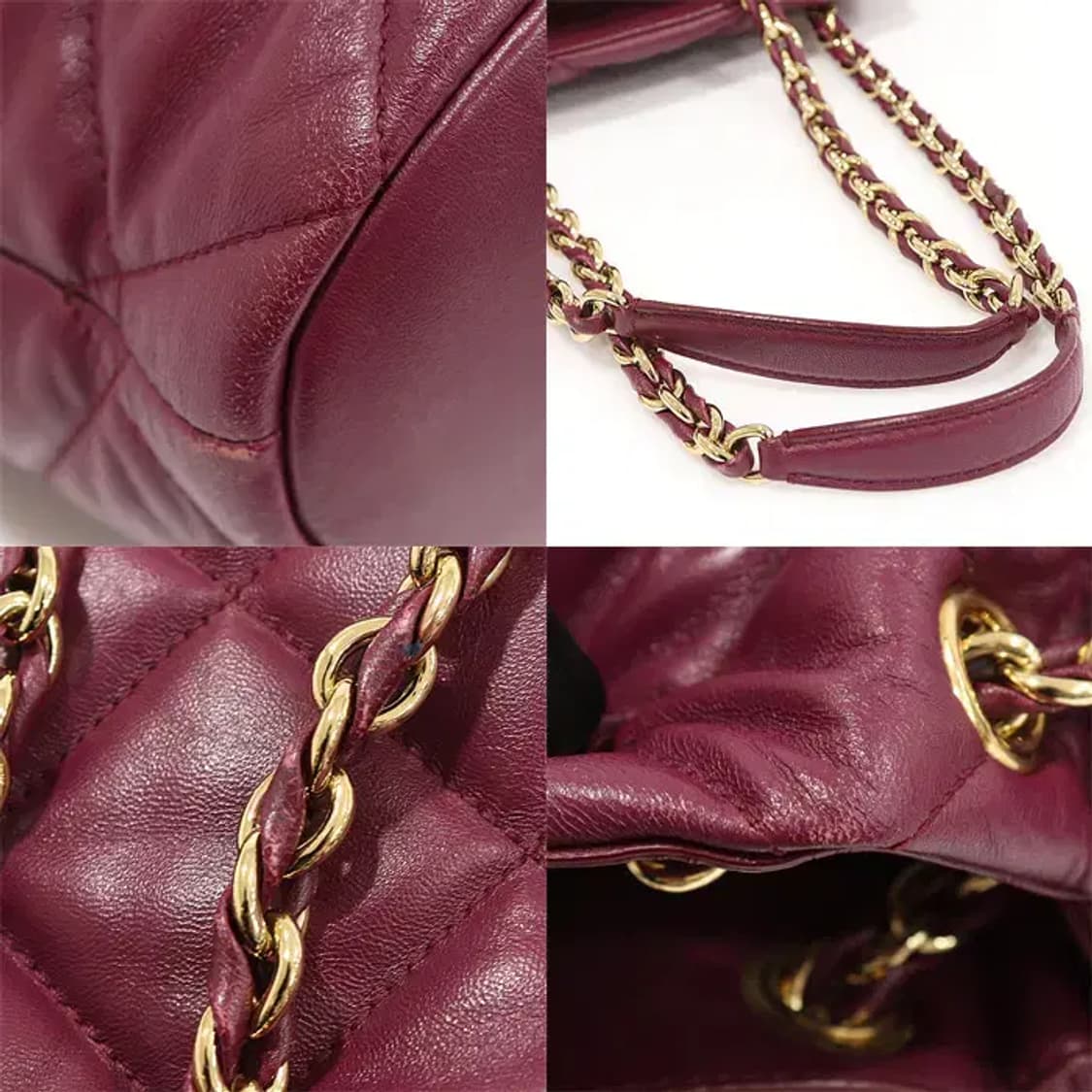 페라가모  21 E974 버건디 나파 퀄팅 버킷 숄더백 EP84110FE 상품이미지6