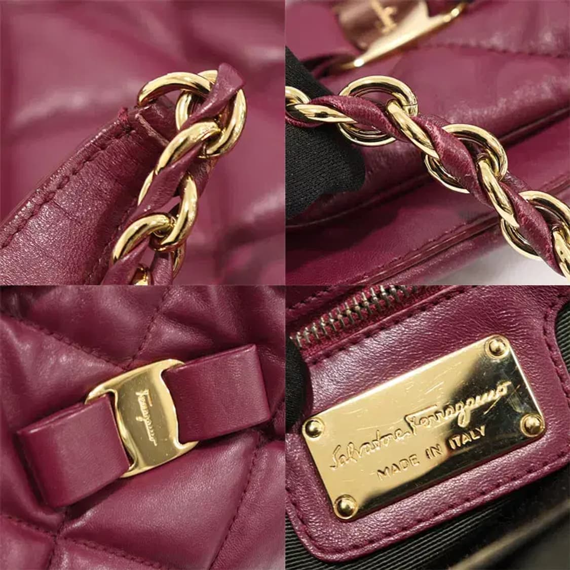 페라가모  21 E974 버건디 나파 퀄팅 버킷 숄더백 EP84110FE 상품이미지7