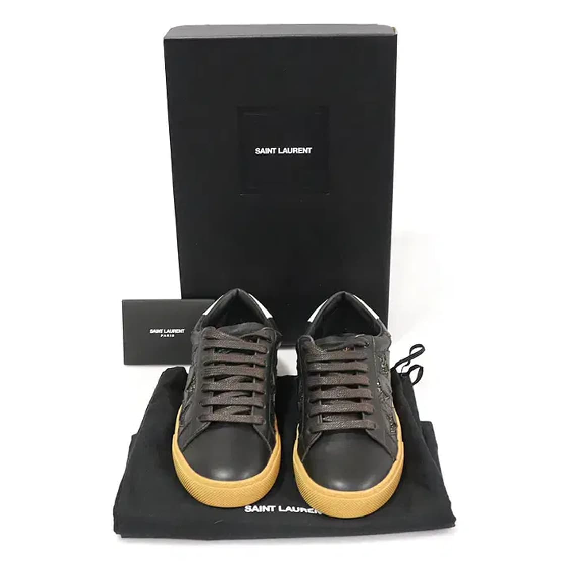 생로랑 527840 블랙 카프스킨 글리터 여성 스니커즈 94217YSLC 상품이미지2