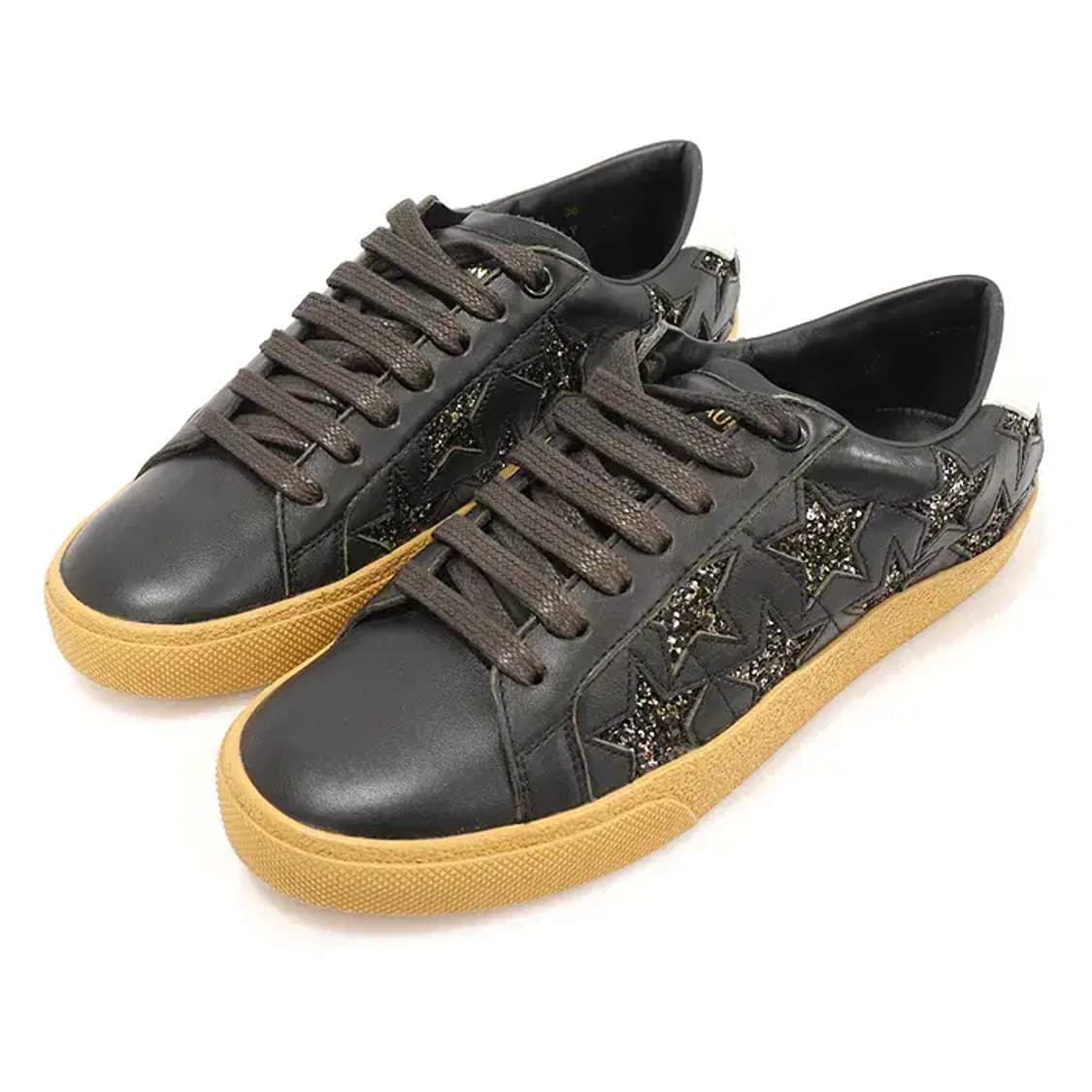 생로랑 527840 블랙 카프스킨 글리터 여성 스니커즈 94217YSLC 상품이미지3