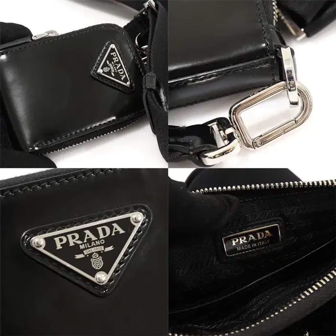 프라다 2VH129 블랙 브러시드 레더 은장 크로스백 EP66471PR 상품이미지7