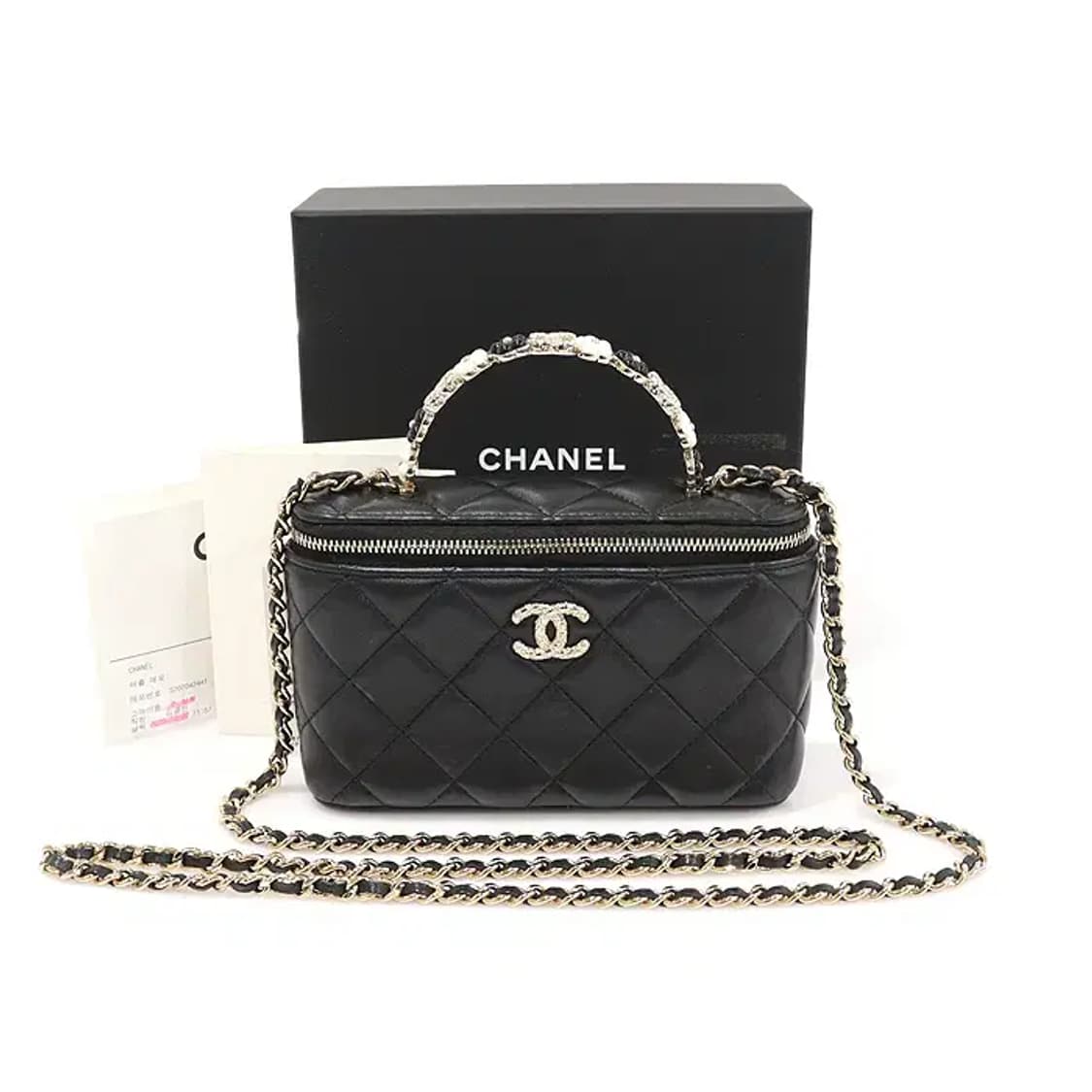 샤넬 AP3576 블랙 램스킨 탑핸들 베니티 케이스 EP98476CH 상품이미지2