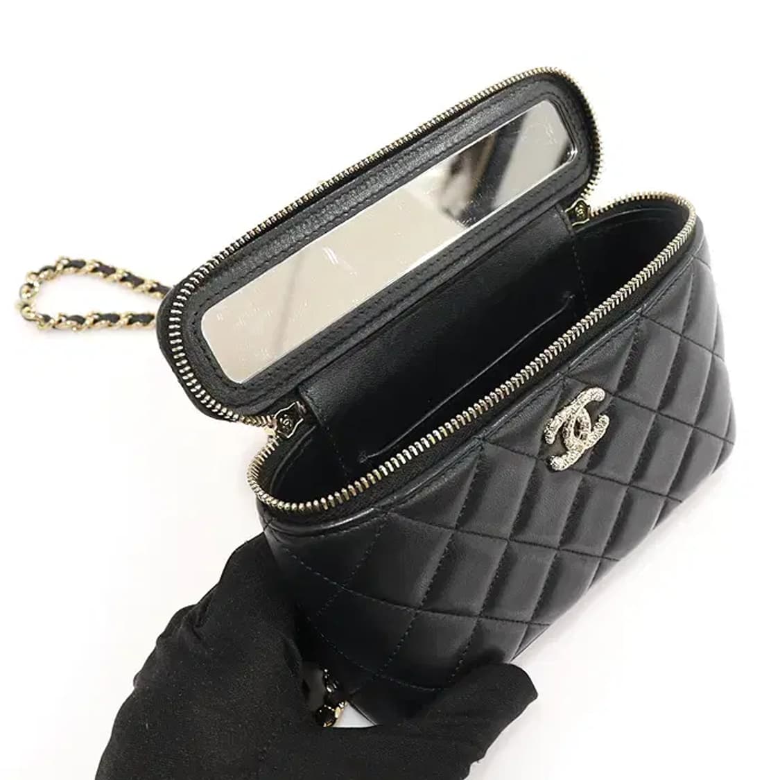 샤넬 AP3576 블랙 램스킨 탑핸들 베니티 케이스 EP98476CH 상품이미지4