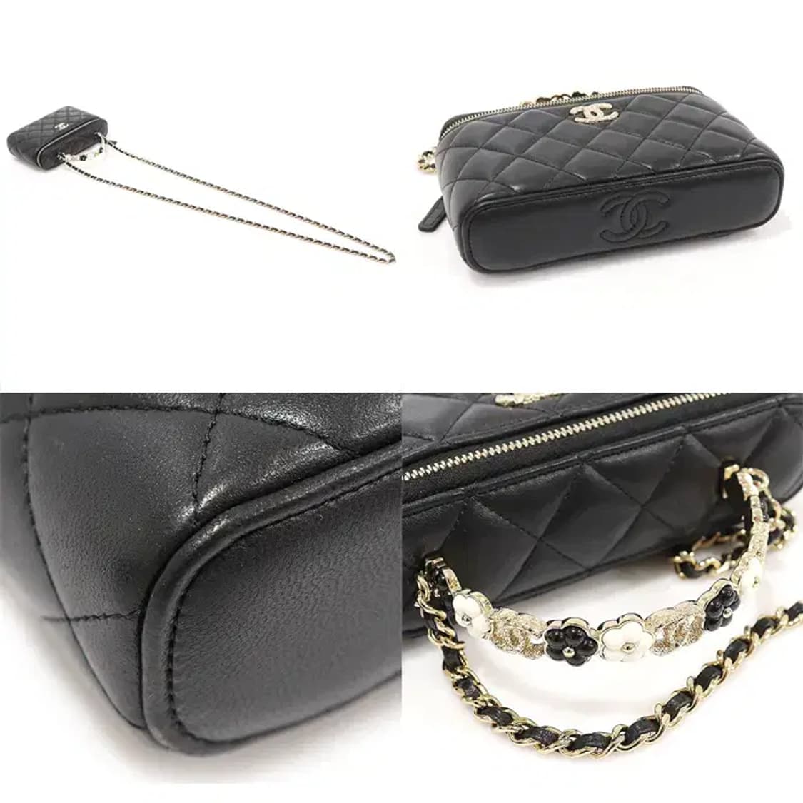샤넬 AP3576 블랙 램스킨 탑핸들 베니티 케이스 EP98476CH 상품이미지5